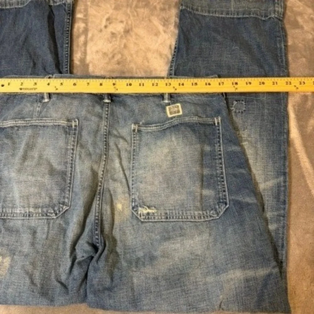 Ralph Lauren Polo Patchwork Sportsman Repaired Utility Denim Western Jeans 34x28